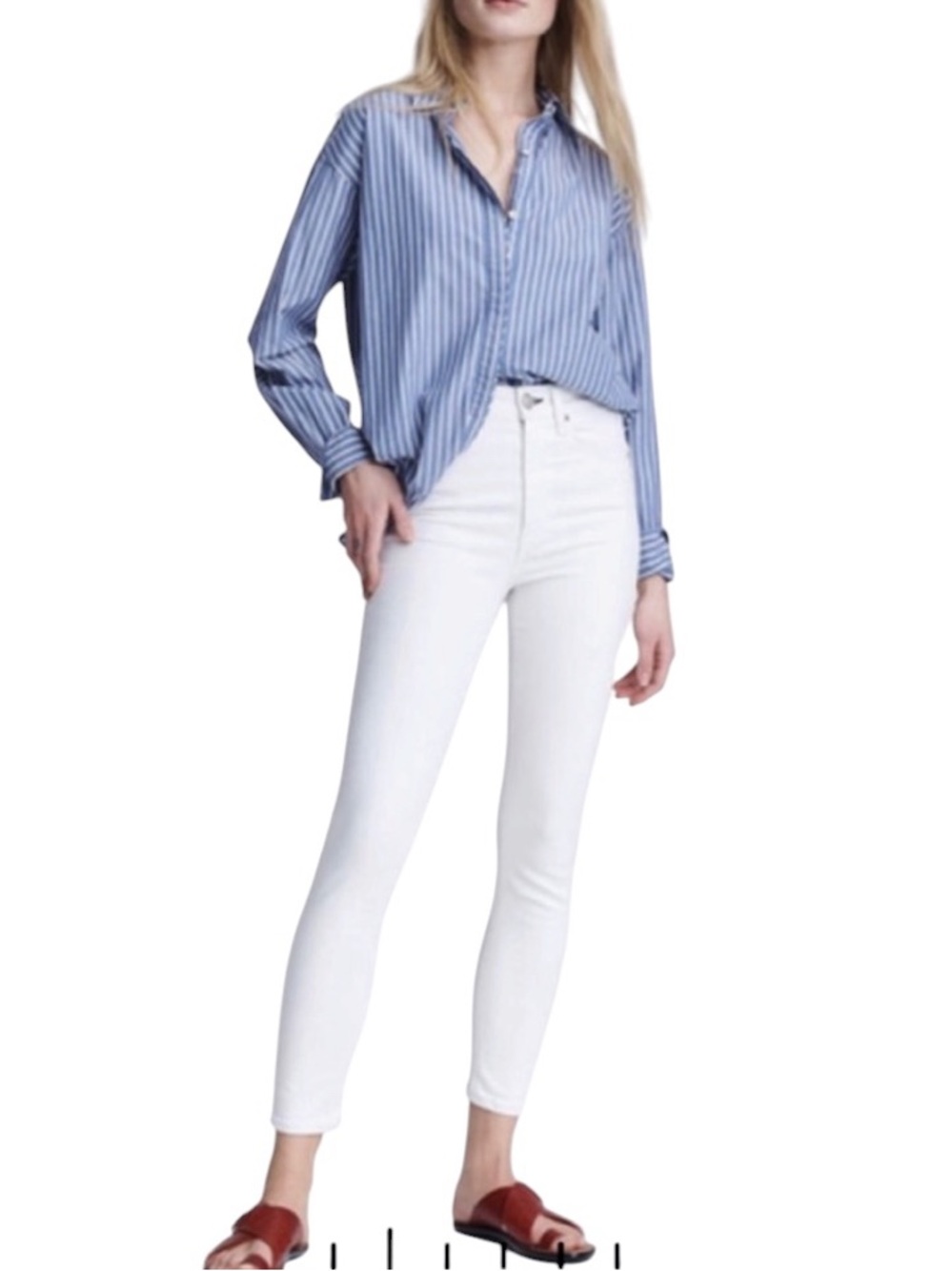 Rag & Bone Nina High Rise Ankle Skinny Stretchy White Jeans Pants 27